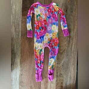 Little Sleepies floral onesie - crescent zip